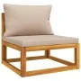 Set muebles de jardín 6 pzas madera maciza y cojines gris taupé de vidaXL, Conjuntos de jardín - Ref: Foro24-3155245, Precio:...