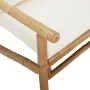 Set de muebles de jardín 3 piezas bambú y cojines blanco crema de vidaXL, Conjuntos de jardín - Ref: Foro24-3156473, Precio: ...