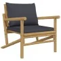 Set de muebles de jardín 5 piezas bambú con cojines gris oscuro de vidaXL, Conjuntos de jardín - Ref: Foro24-3156474, Precio:...