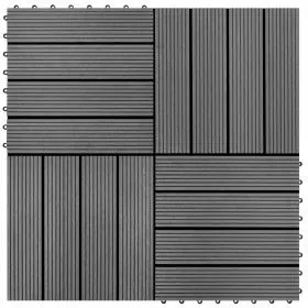 WPC tiles 30x30 cm 11 units 1 m² gray by vidaXL, Floors and carpets - Ref: Foro24-40826, Price: 57,05 €, Discount: %