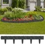 Bordura de jardín de plástico apariencia de piedra 41 uds 10 m de vidaXL, Ribetes y bordes para jardín - Ref: Foro24-40917, P...