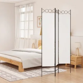 Biombo divisor de 3 paneles de tela blanco 120x200 cm de vidaXL, Divisores de ambientes - Ref: Foro24-350146, Precio: 37,00 €...