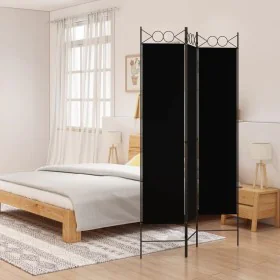 Divider screen with 3 black fabric panels 120x200 cm by vidaXL, Room dividers - Ref: Foro24-350149, Price: 36,59 €, Discount: %