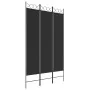 Biombo divisor de 3 paneles de tela negro 120x200 cm de vidaXL, Divisores de ambientes - Ref: Foro24-350149, Precio: 36,59 €,...