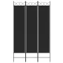 Biombo divisor de 3 paneles de tela negro 120x200 cm de vidaXL, Divisores de ambientes - Ref: Foro24-350149, Precio: 36,59 €,...