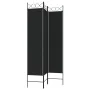 Biombo divisor de 3 paneles de tela negro 120x200 cm de vidaXL, Divisores de ambientes - Ref: Foro24-350149, Precio: 36,59 €,...