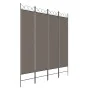 Biombo divisor de 4 paneles de tela gris antracita 160x200 cm de vidaXL, Divisores de ambientes - Ref: Foro24-350152, Precio:...