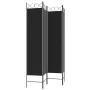 Biombo divisor de 4 paneles de tela negro 160x200 cm de vidaXL, Divisores de ambientes - Ref: Foro24-350153, Precio: 43,11 €,...