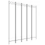 Biombo divisor de 5 paneles de tela blanco 200x220 cm de vidaXL, Divisores de ambientes - Ref: Foro24-350170, Precio: 57,57 €...