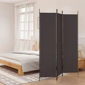 Biombo divisor de 3 paneles de tela marrón 150x200 cm de vidaXL, Divisores de ambientes - Ref: Foro24-350179, Precio: 29,45 €...