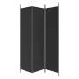 Biombo divisor de 3 paneles de tela negro 150x200 cm de vidaXL, Divisores de ambientes - Ref: Foro24-350181, Precio: 34,71 €,...