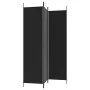 Biombo divisor de 3 paneles de tela negro 150x200 cm de vidaXL, Divisores de ambientes - Ref: Foro24-350181, Precio: 34,71 €,...