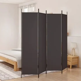 Biombo divisor de 4 paneles de tela marrón 200x200 cm de vidaXL, Divisores de ambientes - Ref: Foro24-350183, Precio: 36,88 €...