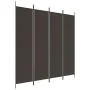 Biombo divisor de 4 paneles de tela marrón 200x200 cm de vidaXL, Divisores de ambientes - Ref: Foro24-350183, Precio: 36,88 €...