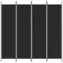 Divider screen with 4 black fabric panels 200x200 cm by vidaXL, Room dividers - Ref: Foro24-350185, Price: 36,14 €, Discount: %