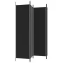 Divider screen with 4 black fabric panels 200x200 cm by vidaXL, Room dividers - Ref: Foro24-350185, Price: 36,14 €, Discount: %