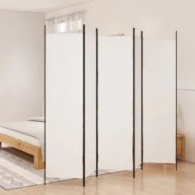 Biombo divisor de 5 paneles de tela blanco 250x200 cm de vidaXL, Divisores de ambientes - Ref: Foro24-350186, Precio: 39,87 €...