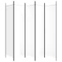Biombo divisor de 5 paneles de tela blanco 250x200 cm de vidaXL, Divisores de ambientes - Ref: Foro24-350186, Precio: 39,87 €...
