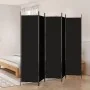 Biombo divisor de 5 paneles de tela negro 250x200 cm de vidaXL, Divisores de ambientes - Ref: Foro24-350189, Precio: 39,87 €,...