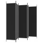 Biombo divisor de 5 paneles de tela negro 250x200 cm de vidaXL, Divisores de ambientes - Ref: Foro24-350189, Precio: 39,87 €,...