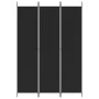Biombo divisor de 3 paneles de tela negro 150x220 cm de vidaXL, Divisores de ambientes - Ref: Foro24-350197, Precio: 33,58 €,...
