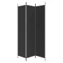 Biombo divisor de 3 paneles de tela negro 150x220 cm de vidaXL, Divisores de ambientes - Ref: Foro24-350197, Precio: 33,58 €,...