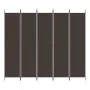 Biombo divisor de 5 paneles de tela marrón 250x220 cm de vidaXL, Divisores de ambientes - Ref: Foro24-350203, Precio: 43,10 €...