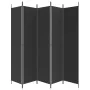 Biombo divisor de 5 paneles de tela negro 250x220 cm de vidaXL, Divisores de ambientes - Ref: Foro24-350205, Precio: 44,37 €,...