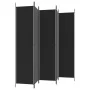 Biombo divisor de 5 paneles de tela negro 250x220 cm de vidaXL, Divisores de ambientes - Ref: Foro24-350205, Precio: 44,37 €,...