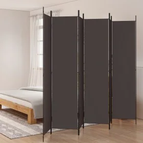 Biombo divisor de 6 paneles de tela marrón 300x220 cm de vidaXL, Divisores de ambientes - Ref: Foro24-350207, Precio: 61,99 €...