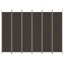 Biombo divisor de 6 paneles de tela marrón 300x220 cm de vidaXL, Divisores de ambientes - Ref: Foro24-350207, Precio: 61,99 €...