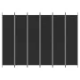 Biombo divisor de 6 paneles de tela negro 300x220 cm de vidaXL, Divisores de ambientes - Ref: Foro24-350209, Precio: 58,04 €,...
