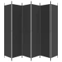 Biombo divisor de 6 paneles de tela negro 300x220 cm de vidaXL, Divisores de ambientes - Ref: Foro24-350209, Precio: 58,04 €,...