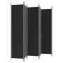 Biombo divisor de 6 paneles de tela negro 300x220 cm de vidaXL, Divisores de ambientes - Ref: Foro24-350209, Precio: 58,04 €,...