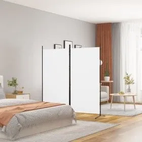 Biombo divisor de 2 paneles de tela blanco 175x180 cm de vidaXL, Divisores de ambientes - Ref: Foro24-350258, Precio: 31,84 €...