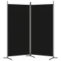Biombo divisor de 2 paneles de tela negro 175x180 cm de vidaXL, Divisores de ambientes - Ref: Foro24-350261, Precio: 31,84 €,...