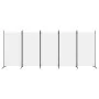 Biombo divisor de 5 paneles de tela blanco 433x180 cm de vidaXL, Divisores de ambientes - Ref: Foro24-350266, Precio: 55,18 €...