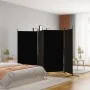 Biombo divisor de 4 paneles de tela negro 346x180 cm de vidaXL, Divisores de ambientes - Ref: Foro24-350265, Precio: 47,12 €,...