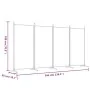 Biombo divisor de 4 paneles de tela negro 346x180 cm de vidaXL, Divisores de ambientes - Ref: Foro24-350265, Precio: 47,12 €,...