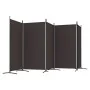 Biombo divisor de 5 paneles de tela marrón 433x180 cm de vidaXL, Divisores de ambientes - Ref: Foro24-350267, Precio: 58,41 €...