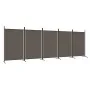 Biombo divisor de 5 paneles de tela gris antracita 433x180 cm de vidaXL, Divisores de ambientes - Ref: Foro24-350268, Precio:...