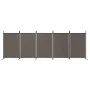 Biombo divisor de 5 paneles de tela gris antracita 433x180 cm de vidaXL, Divisores de ambientes - Ref: Foro24-350268, Precio:...