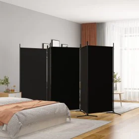 Biombo divisor de 5 paneles de tela negro 433x180 cm de vidaXL, Divisores de ambientes - Ref: Foro24-350269, Precio: 59,63 €,...