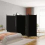 Biombo divisor de 5 paneles de tela negro 433x180 cm de vidaXL, Divisores de ambientes - Ref: Foro24-350269, Precio: 59,63 €,...