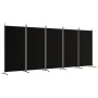 Biombo divisor de 5 paneles de tela negro 433x180 cm de vidaXL, Divisores de ambientes - Ref: Foro24-350269, Precio: 59,63 €,...