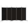Biombo divisor de 5 paneles de tela negro 433x180 cm de vidaXL, Divisores de ambientes - Ref: Foro24-350269, Precio: 59,63 €,...