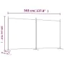 Biombo divisor de 2 paneles de tela blanco 348x180 cm de vidaXL, Divisores de ambientes - Ref: Foro24-350274, Precio: 46,23 €...