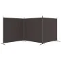 Biombo divisor de 3 paneles de tela marrón 525x180 cm de vidaXL, Divisores de ambientes - Ref: Foro24-350279, Precio: 49,77 €...