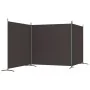 Biombo divisor de 3 paneles de tela marrón 525x180 cm de vidaXL, Divisores de ambientes - Ref: Foro24-350279, Precio: 49,77 €...