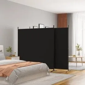 Trennwand mit 3 schwarzen Stoffbahnen 525x180 cm von vidaXL, Raumteiler - Ref: Foro24-350281, Preis: 61,40 €, Rabatt: %